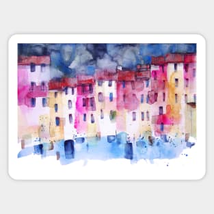 The colored houses in Portofino Sticker